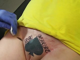 My original BBC WHORE tattoo vulnerable my pussy
