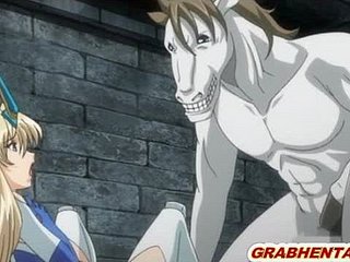 Hentai công chúa với bigtits tàn nhẫn doggystyle fucked bởi groom ngựa quái vật
